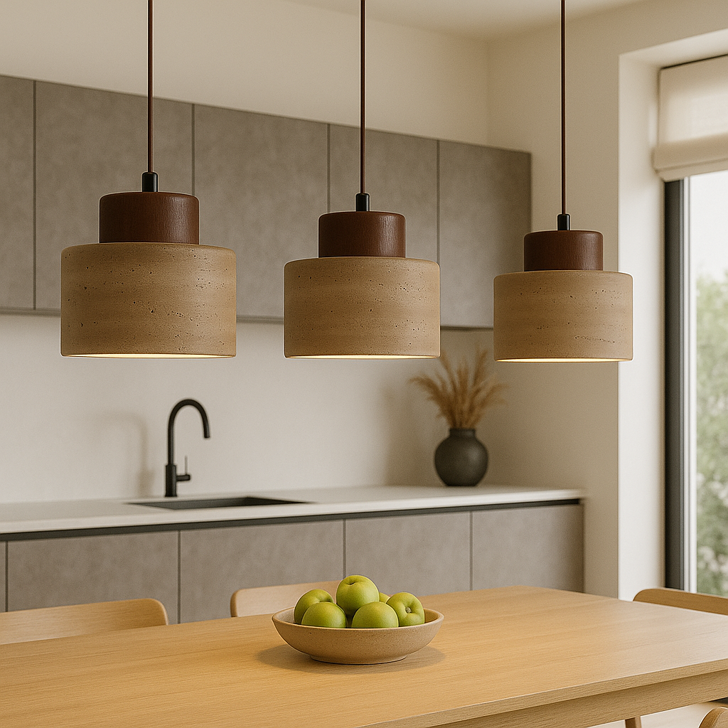 Pendrel | Travertine-Inspired Stone Pendant Light for Modern Homes