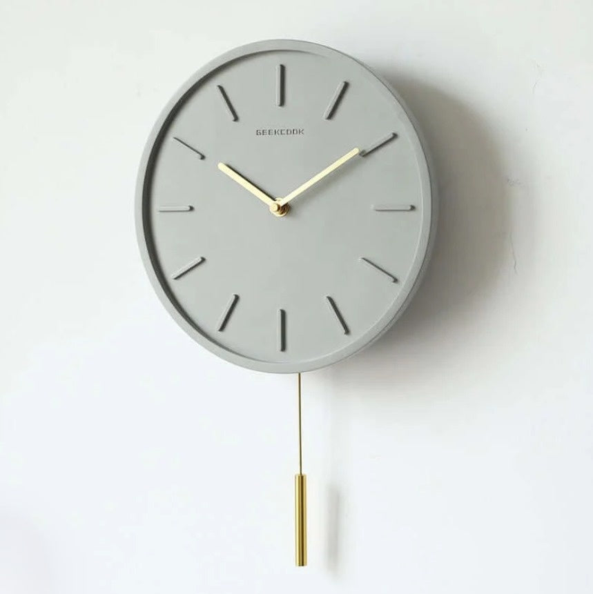PendulumCraft – Scandinavian Cement Wall Clock