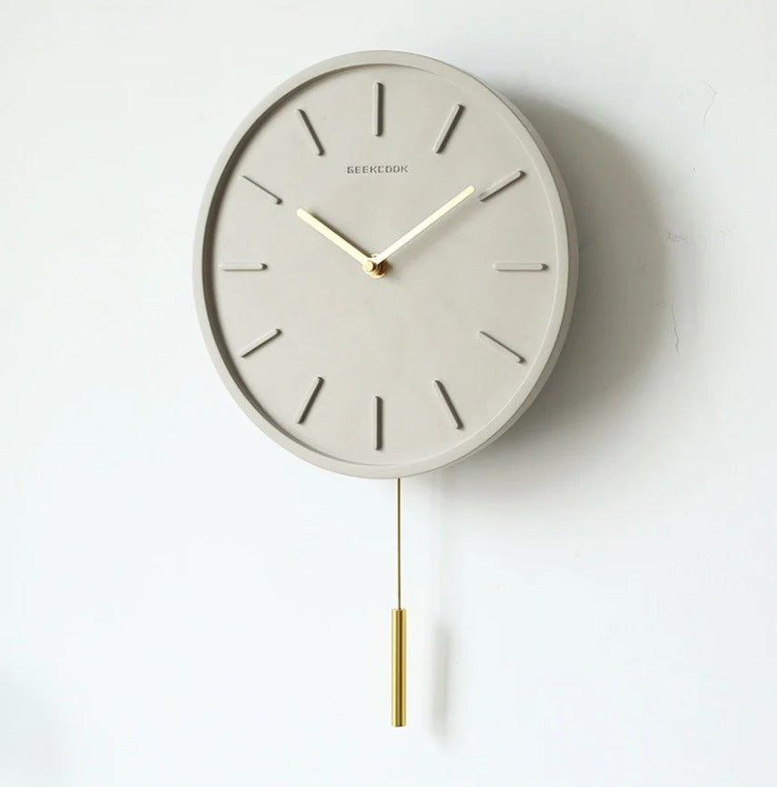 PendulumCraft – Scandinavian Cement Wall Clock