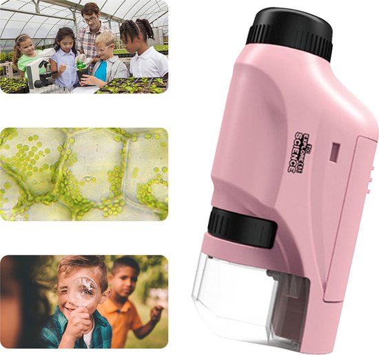 Mini Pocket Microscope – LED Light & 60x-120x Zoom for Kids Educational Exploration