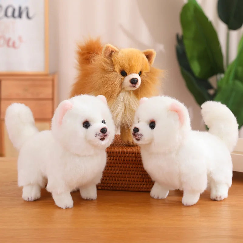 Premium Plush Pomeranian Stuffed Animal – Soft Realistic Dog Plushies for Kids, 12 Inches Tall