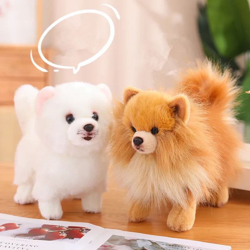 Premium Plush Pomeranian Stuffed Animal – Soft Realistic Dog Plushies for Kids, 12 Inches Tall