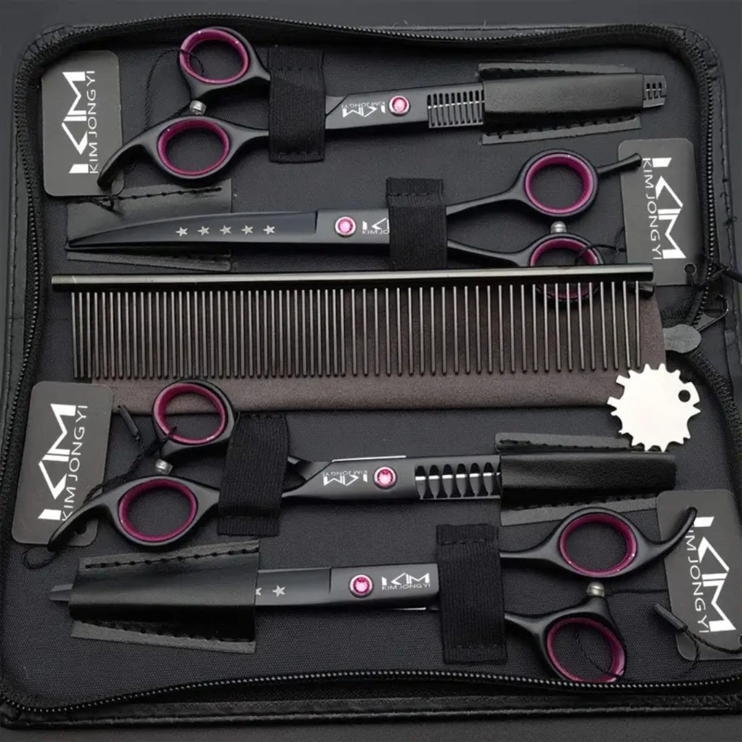 Pet Grooming Scissors Set – Professional Thinning and Clipping Tools for Easy Dog Coat Care