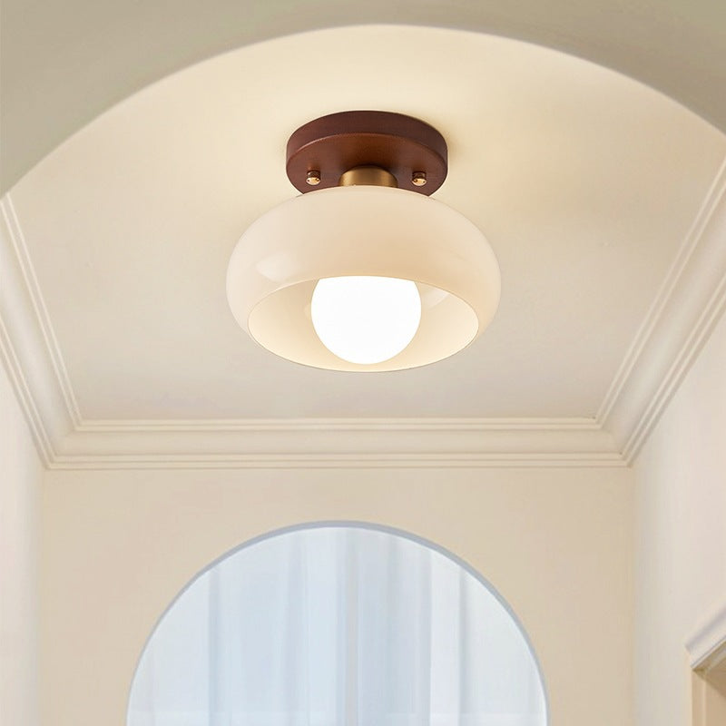 Quartzel | Minimalist French Bauhaus Cream Ceiling Lamp