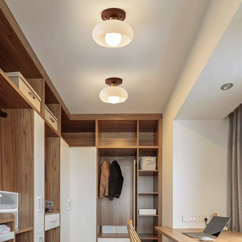 Quartzel | Minimalist French Bauhaus Cream Ceiling Lamp