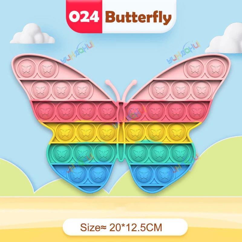 Rainbow Pop Fidget Toy – Silicone Sensory Toy for Stress Relief, Focus, and Play for Kids and Adults