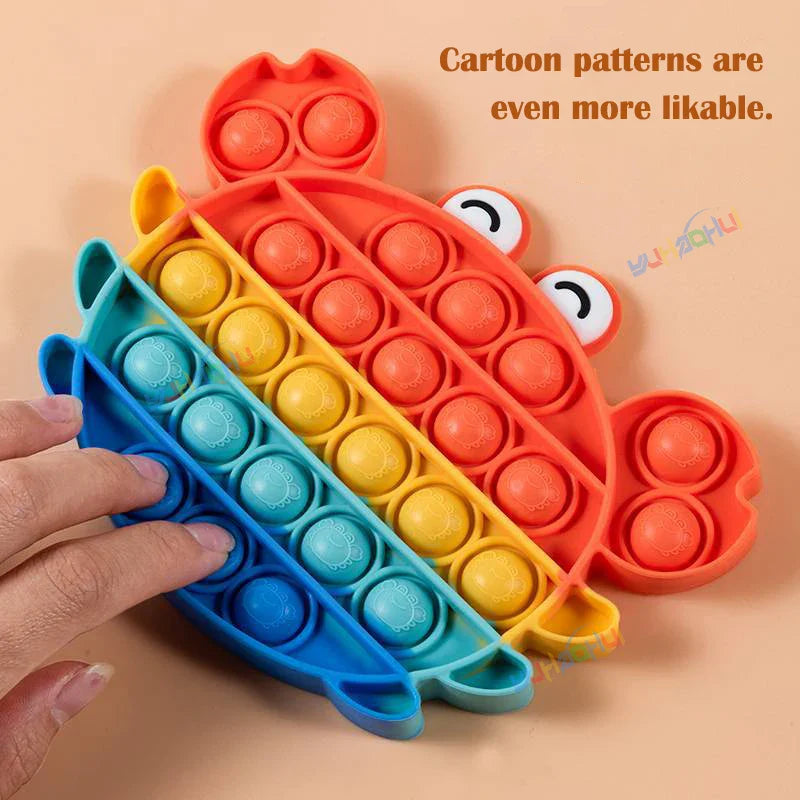 Rainbow Pop Fidget Toy – Silicone Sensory Toy for Stress Relief, Focus, and Play for Kids and Adults