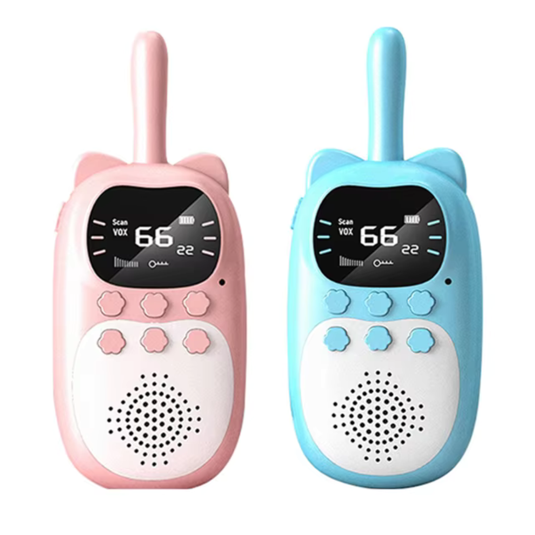 Kids Rechargeable Walkie Talkies – Long Range 3 km, Durable Design with Bright Colors