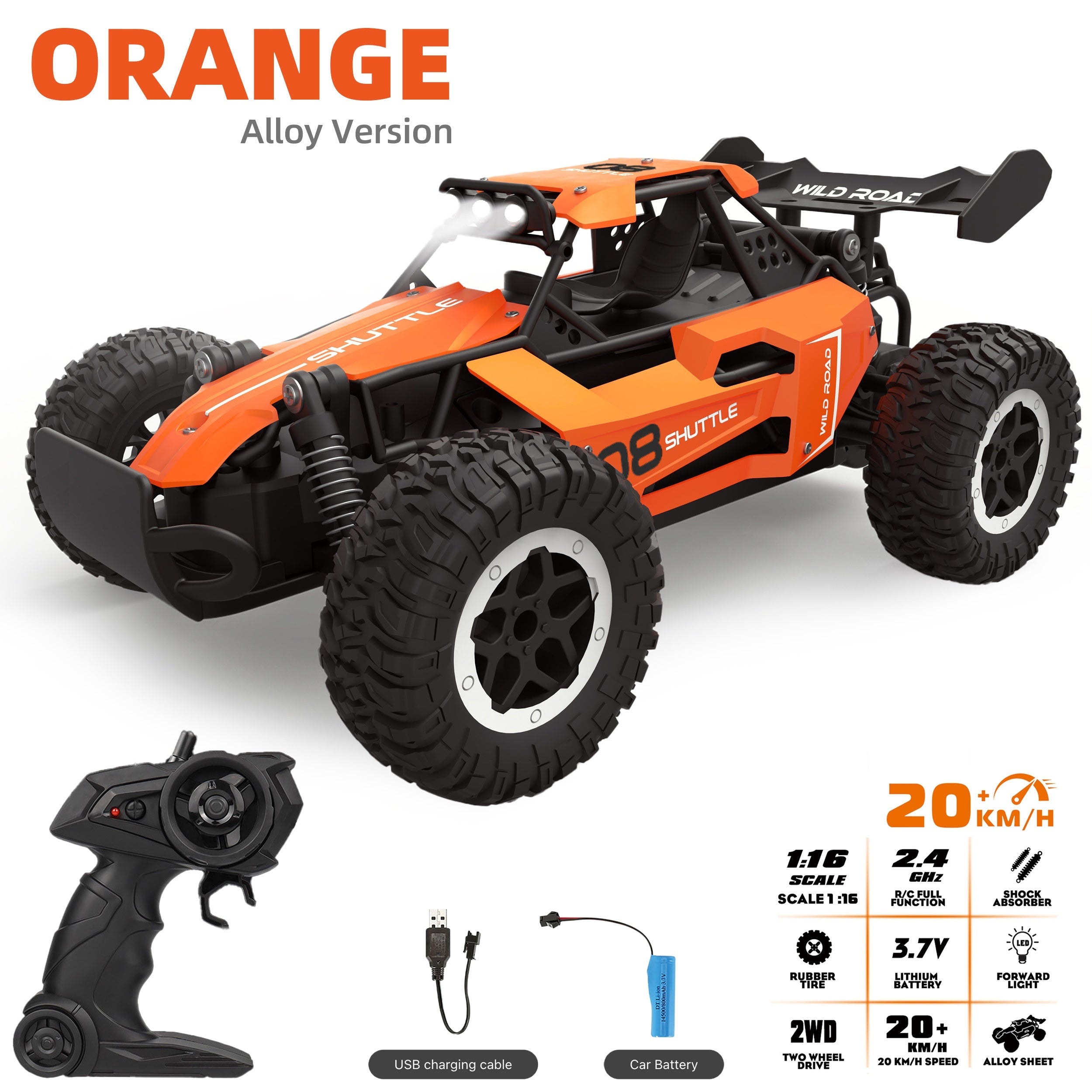 High-Speed Alloy RC Car – Off-Road Remote Control Racing Vehicle for Children