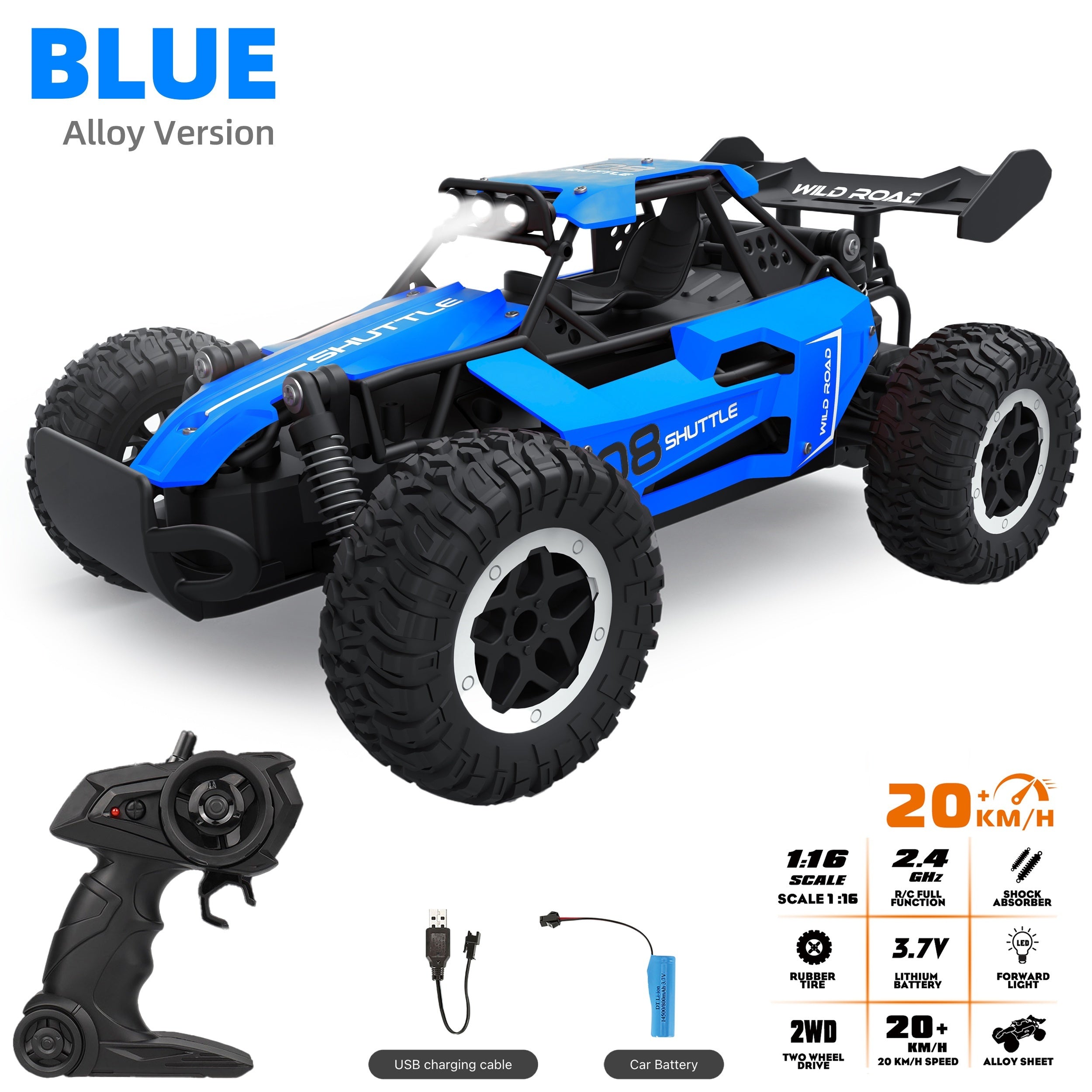 High-Speed Alloy RC Car – Off-Road Remote Control Racing Vehicle for Children