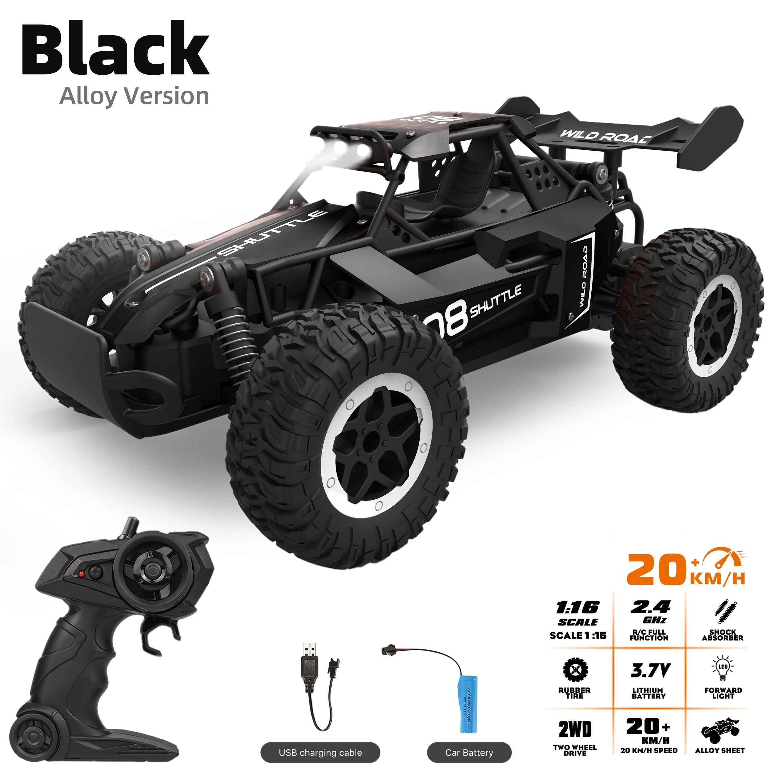 High-Speed Alloy RC Car – Off-Road Remote Control Racing Vehicle for Children