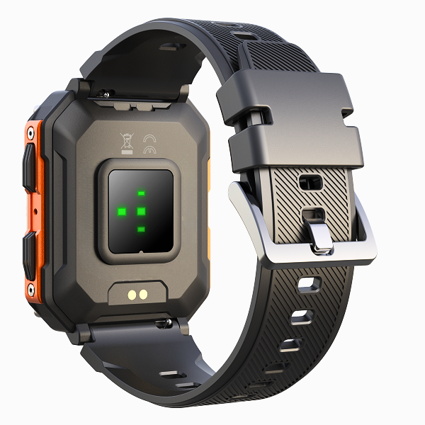 Heavy-Duty Rugged Smartwatch with Gorilla Glass Screen, Stainless Steel Body, Waterproof Fitness Tracking, and Health Features