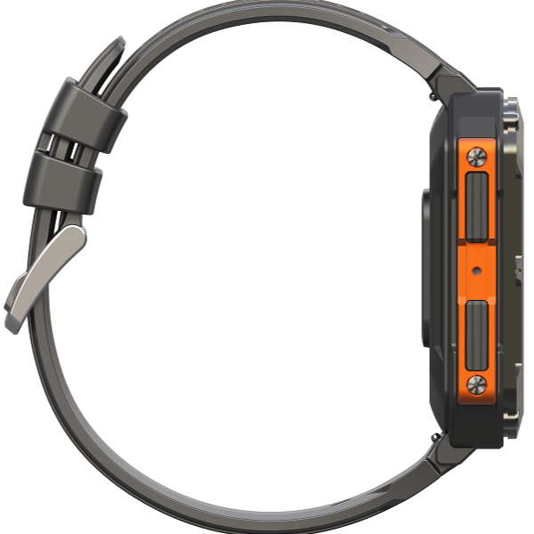 Heavy-Duty Rugged Smartwatch with Gorilla Glass Screen, Stainless Steel Body, Waterproof Fitness Tracking, and Health Features