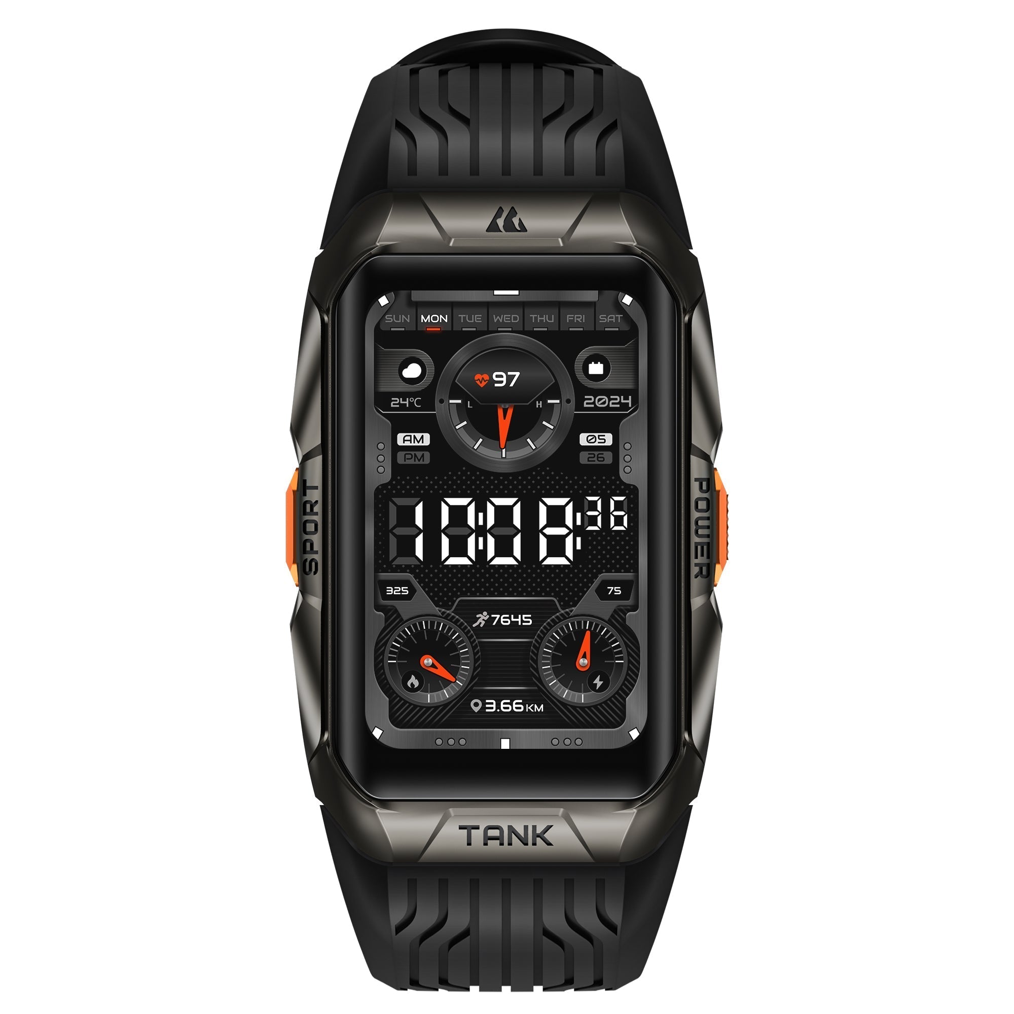 Vanguard Smartwatch with 1.64 AMOLED Screen, Military-Grade Toughness, and Waterproof Protection