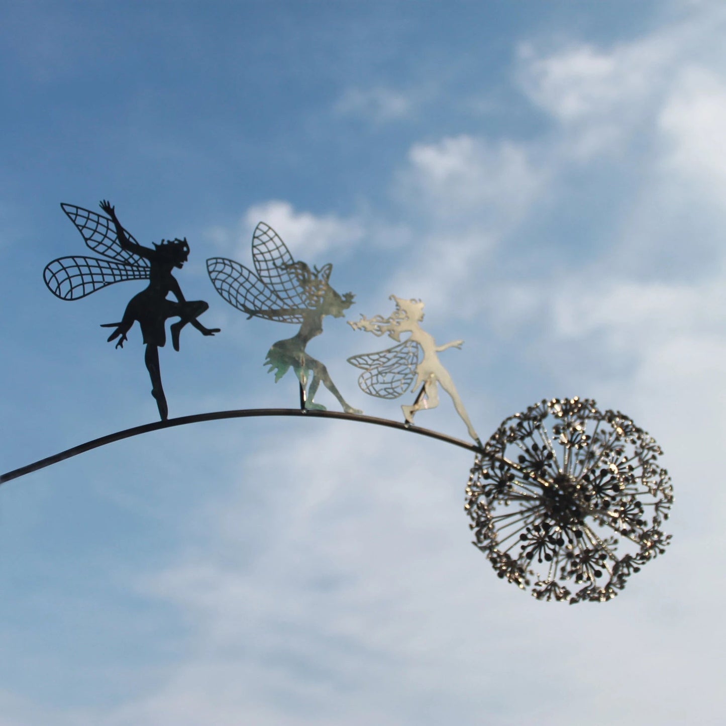 Enchanting Metal Fairy Garden Sculpture – Durable Outdoor Ornament for Magical Garden Decor