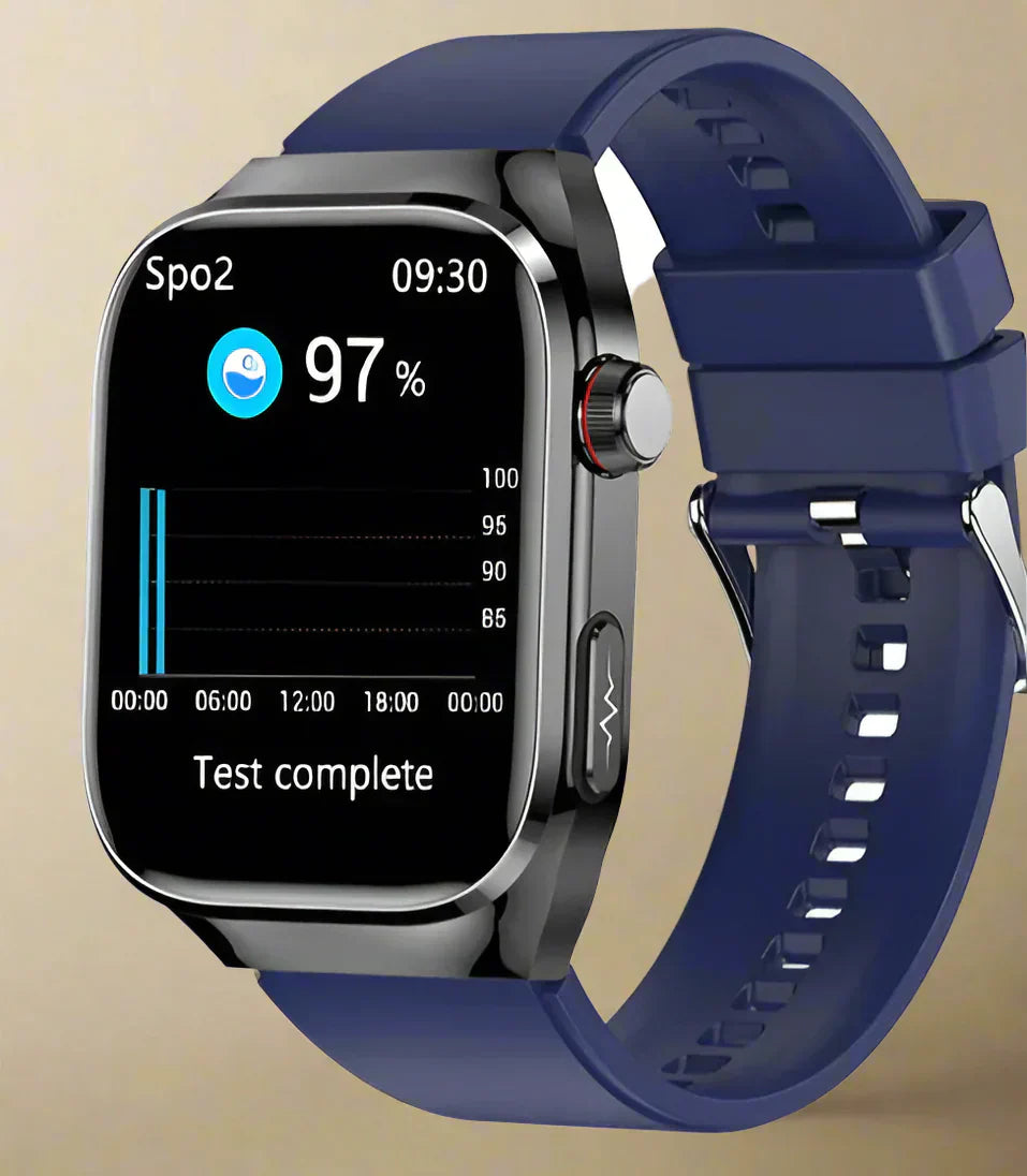 Health Smartwatch with ECG & Blood Sugar Monitoring – 2.04-Inch AMOLED Display & Waterproof Design