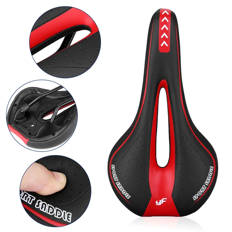 Extra Soft Gel Bicycle Saddle – Ergonomic Seat with Hollow Ventilation for MTB & Road Bikes, Non-Slip Finish and Enhanced Air Circulation