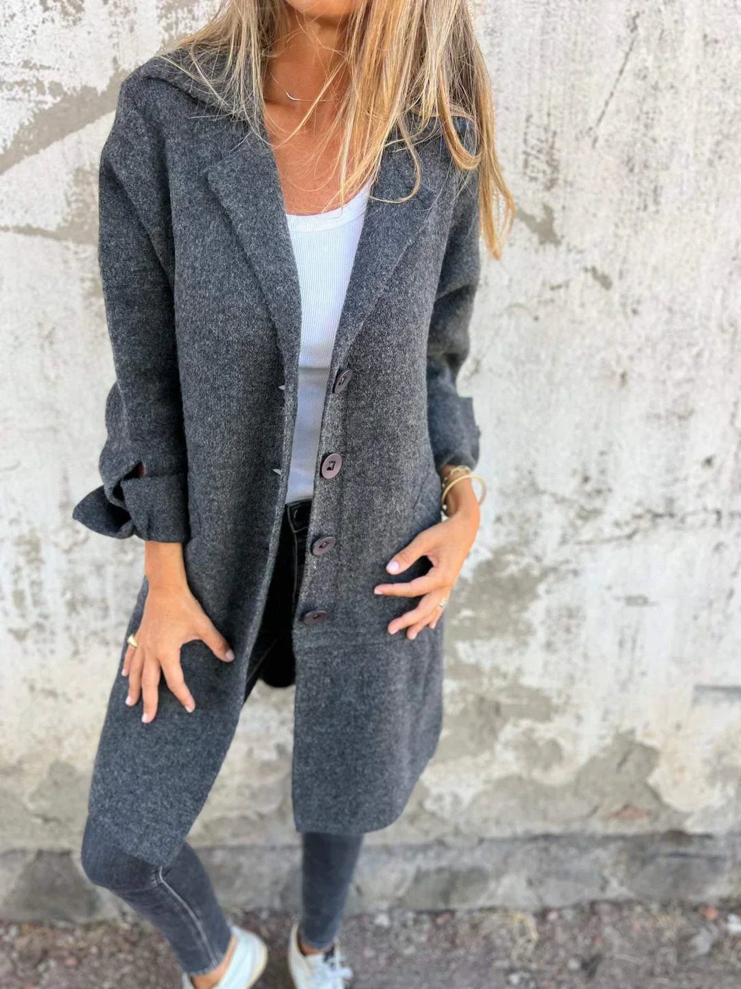 Mireille | Elegant Women's Long Coat – Wool Blend Design with Lasting Charm