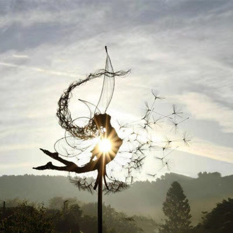 Enchanting Metal Fairy Garden Sculpture – Durable Outdoor Ornament for Magical Garden Decor