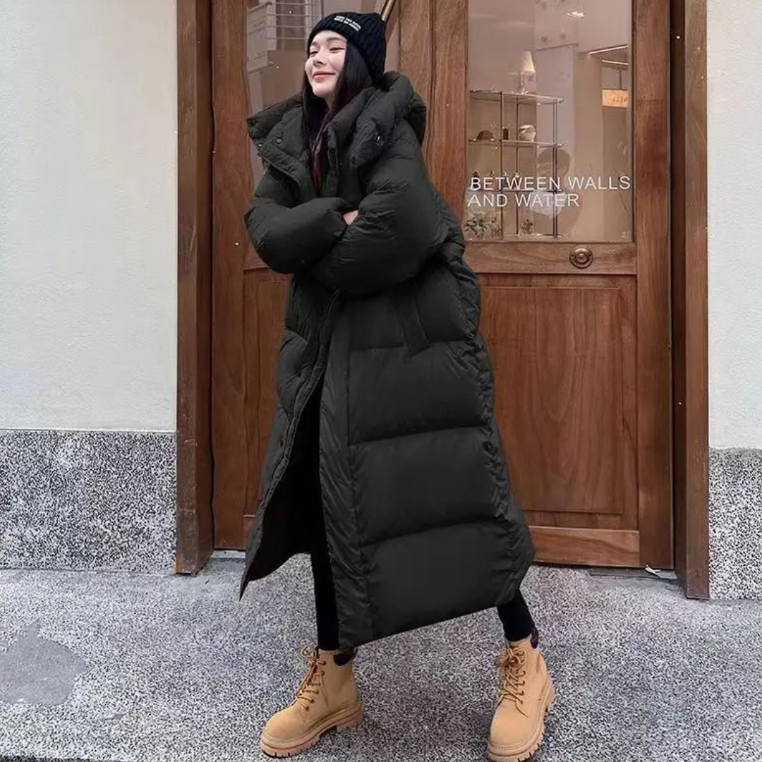 Savannah | Cozy Women’s Long Winter Hooded Puffer Jacket for Cold Days