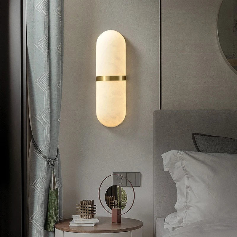 ScandiGlow – Minimalist Marble Wall Light for Contemporary Spaces