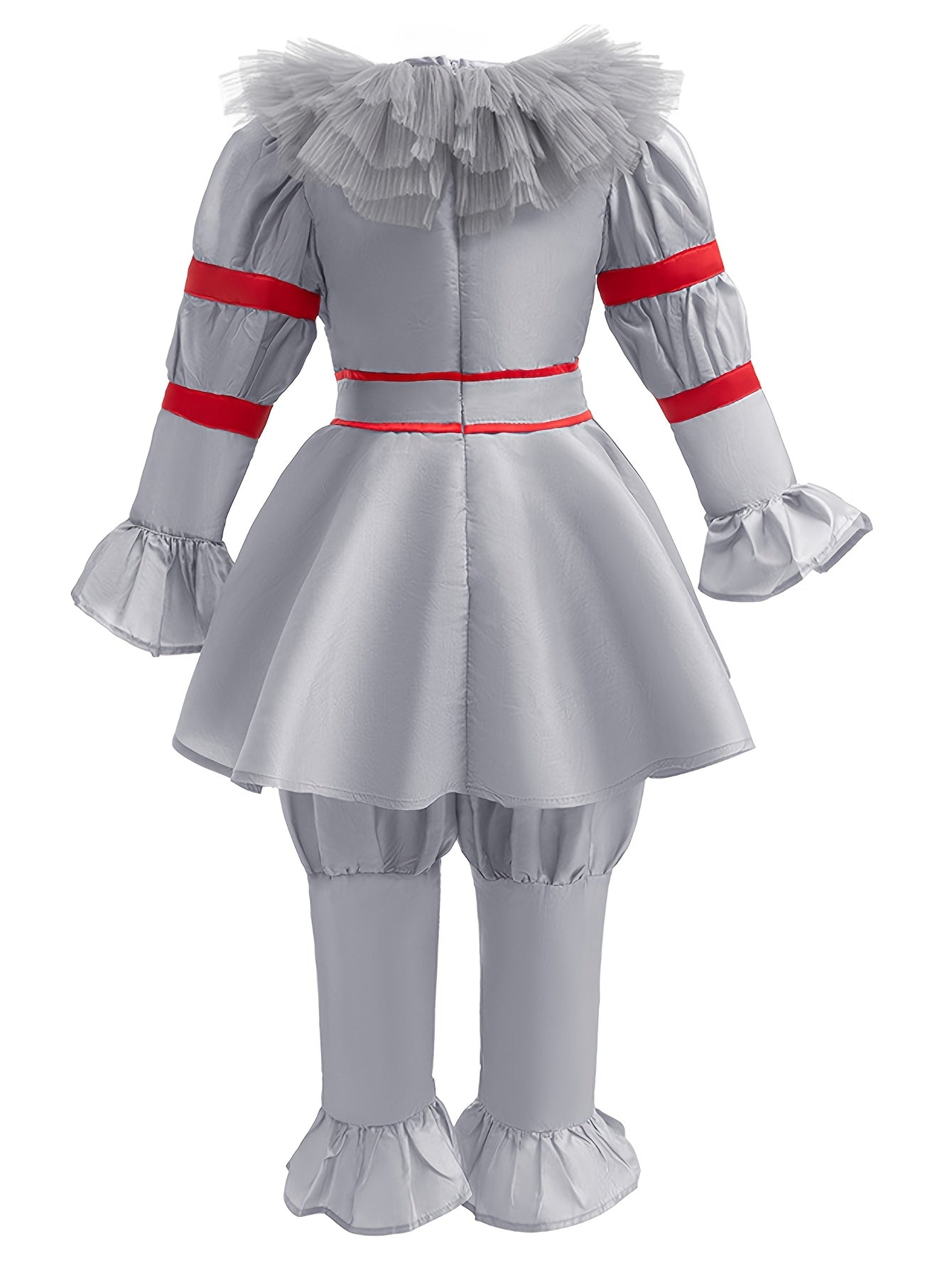Scary Clown Halloween Costume Set | Long Sleeve Jumpsuit with Gloves