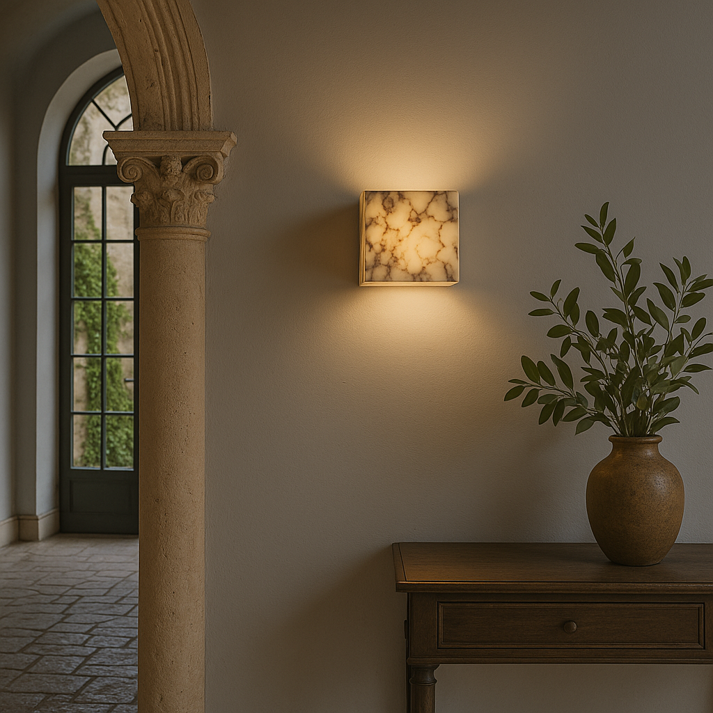 Sconiq | Elegant Marble Cube Wall Lamp for Modern Interiors