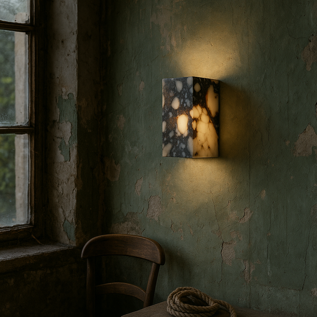 Sconiq | Elegant Marble Cube Wall Lamp for Modern Interiors