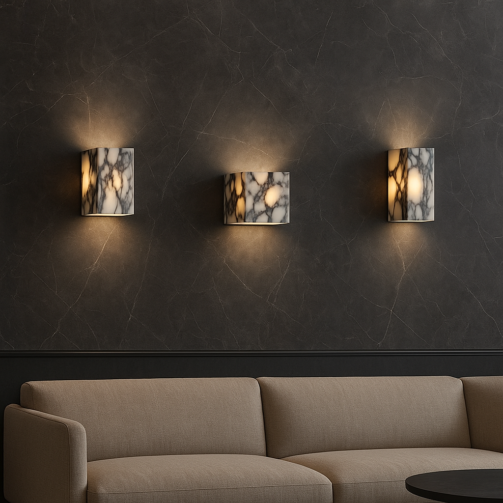 Sconiq | Elegant Marble Cube Wall Lamp for Modern Interiors