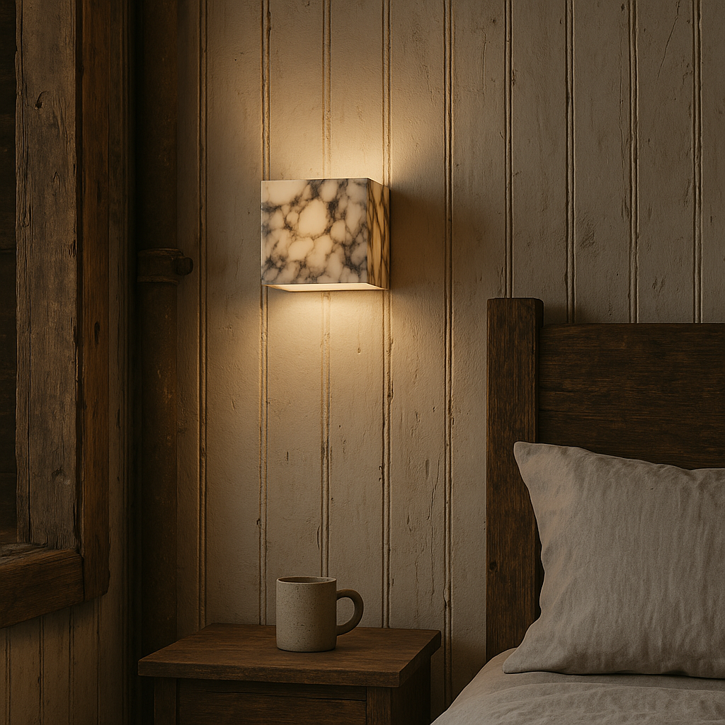Sconiq | Elegant Marble Cube Wall Lamp for Modern Interiors