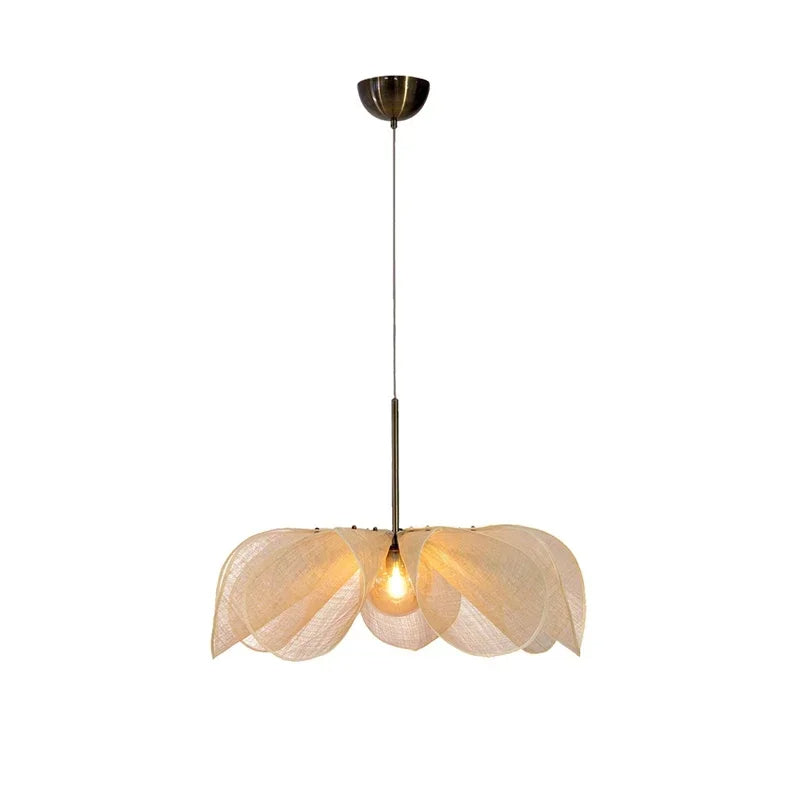 Sculptural | Fabric Hanging Lamp with Vintage Elegance