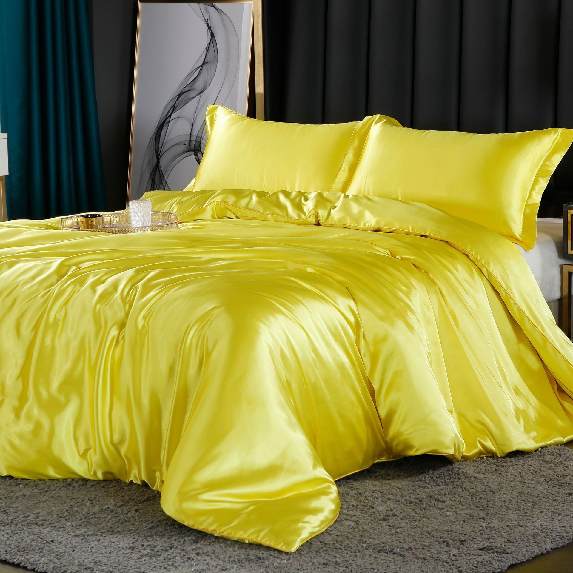 LuxeWeave | 4-Piece Premium Silk Bedding Set for Elegant Comfort