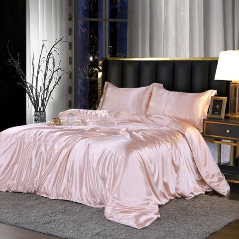 LuxeWeave | 4-Piece Premium Silk Bedding Set for Elegant Comfort