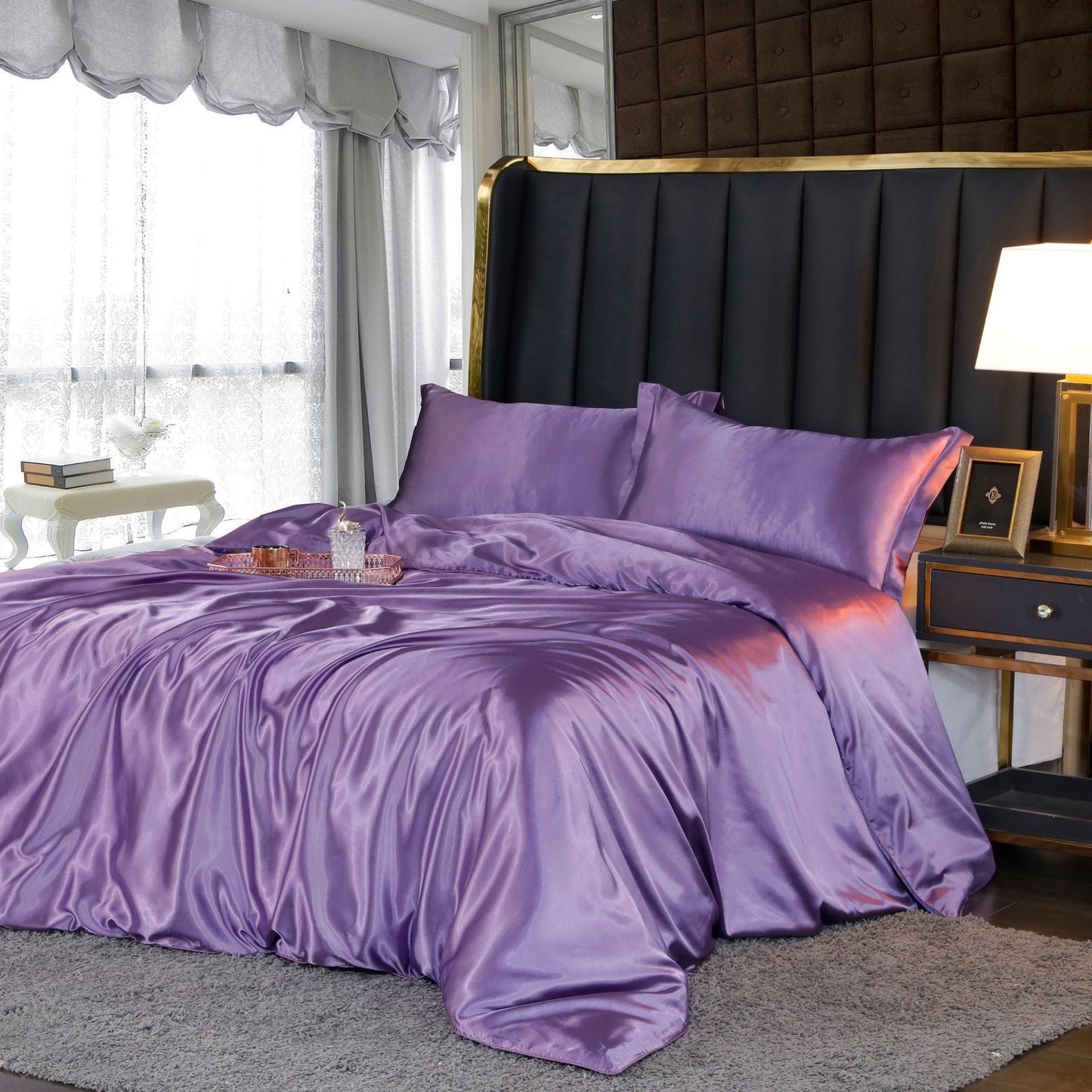 LuxeWeave | 4-Piece Premium Silk Bedding Set for Elegant Comfort