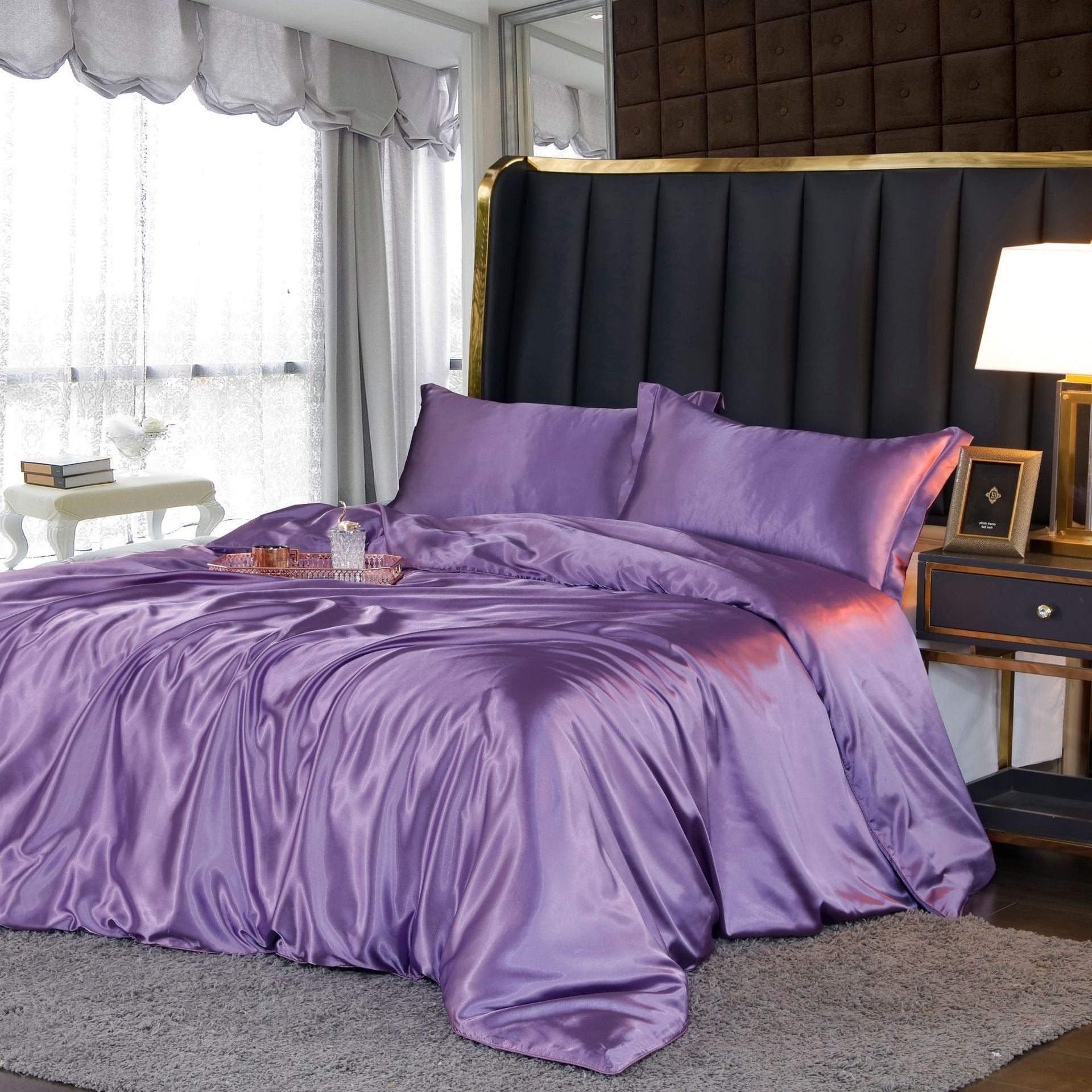 LuxeWeave | 4-Piece Premium Silk Bedding Set for Elegant Comfort