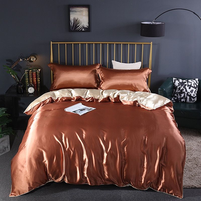 LuxeWeave | 4-Piece Premium Silk Bedding Set for Elegant Comfort