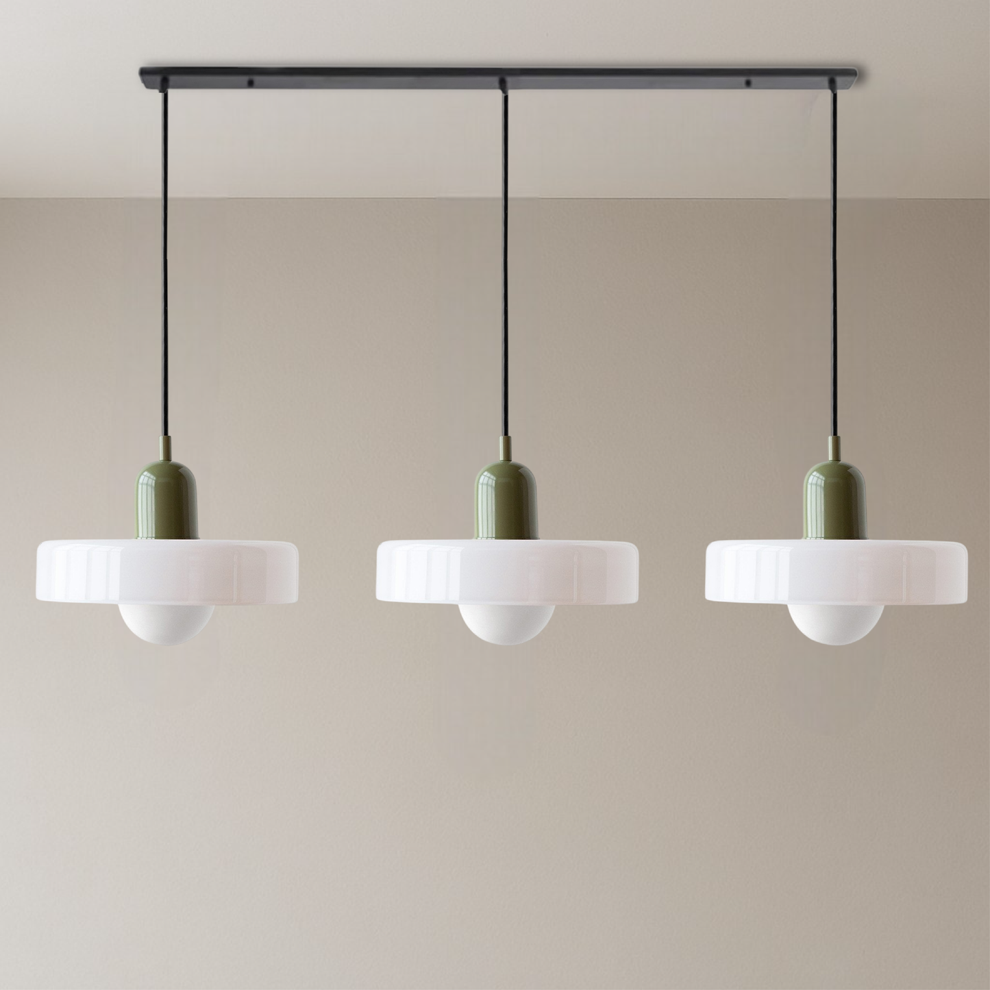 SoftGlow | 3-head Bauhaus Colored Glass Pendant Lamp for Modern Interior