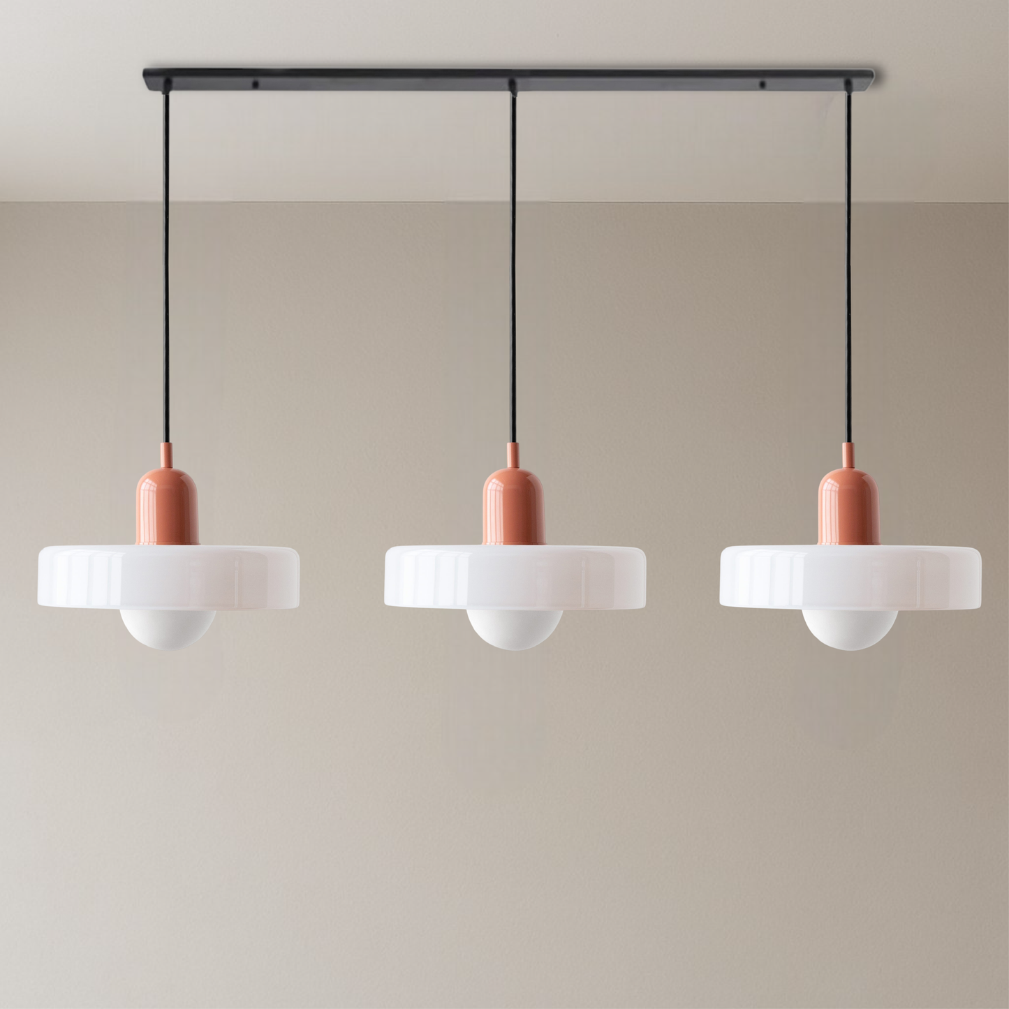 SoftGlow | 3-head Bauhaus Colored Glass Pendant Lamp for Modern Interior