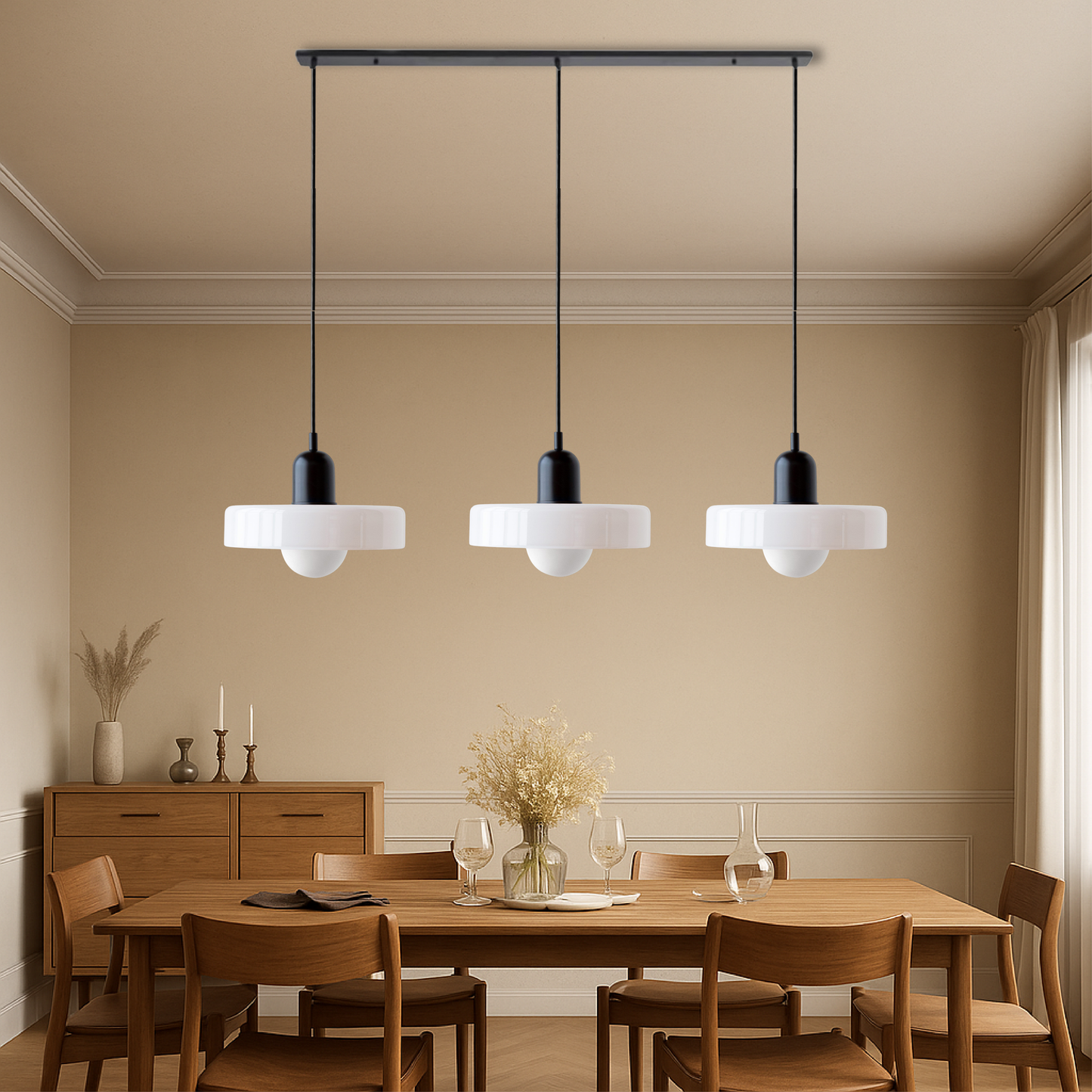 SoftGlow | 3-head Bauhaus Colored Glass Pendant Lamp for Modern Interior