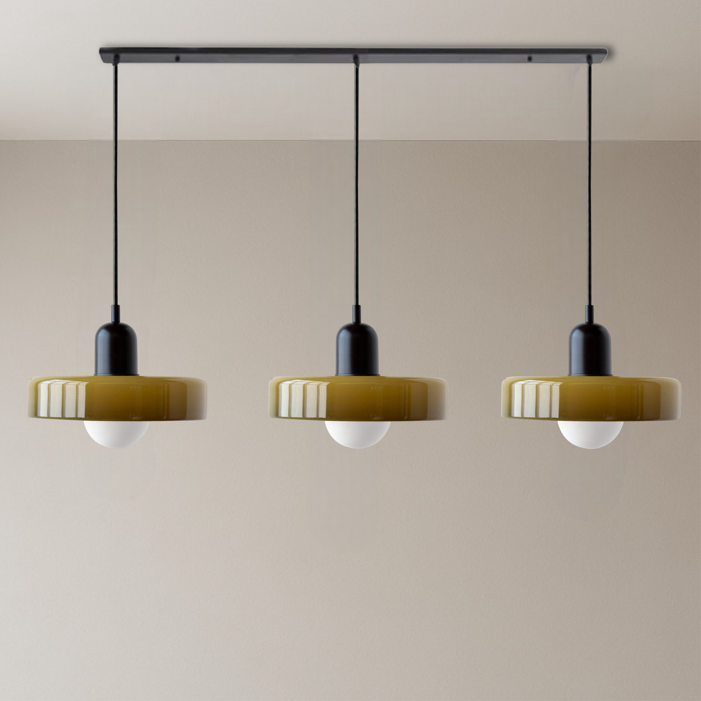 SoftGlow | 3-head Bauhaus Colored Glass Pendant Lamp for Modern Interior