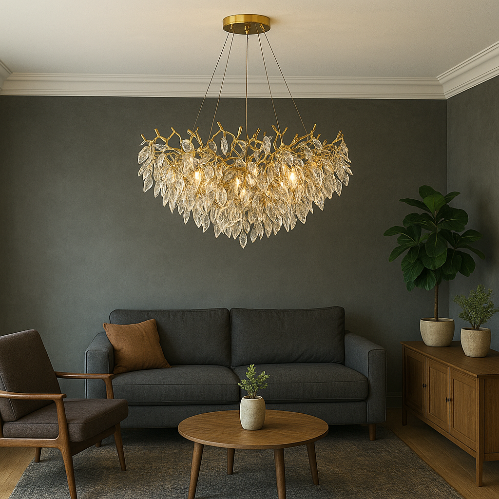 Solenor | Round Crystal Chandelier for Eleagnt Interior