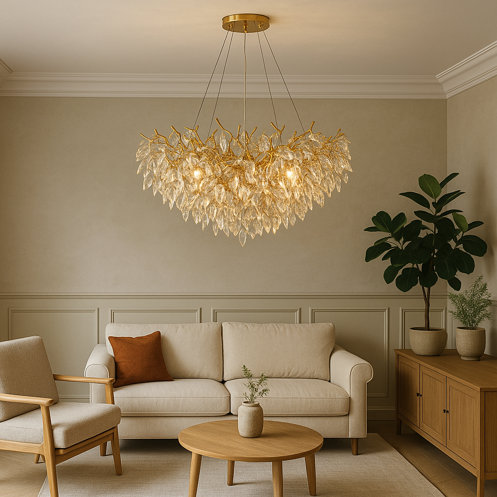 Solenor | Round Crystal Chandelier for Eleagnt Interior