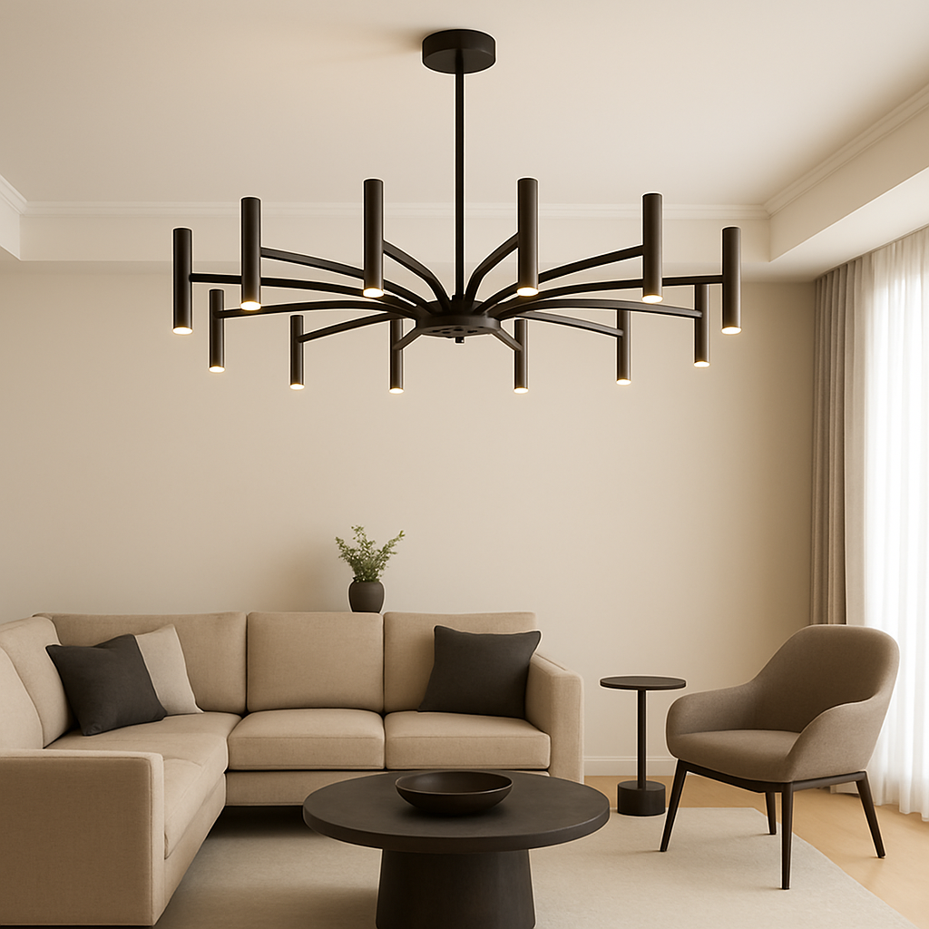 Solithra | Modern 12-Light Contemporary Minimalist Chandelier