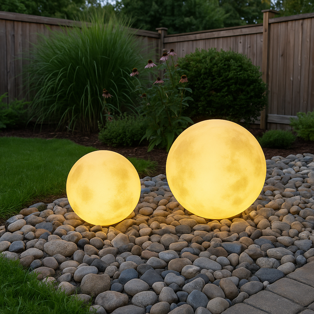 Solvyn | Spherical Solar Outdoor Moon Lamp for Stylish Gardens