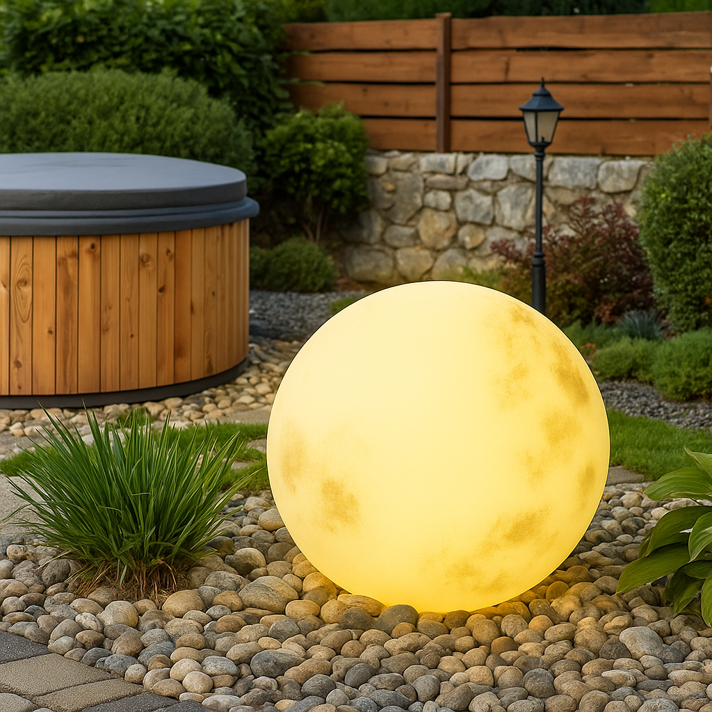 Solvyn | Spherical Solar Outdoor Moon Lamp for Stylish Gardens