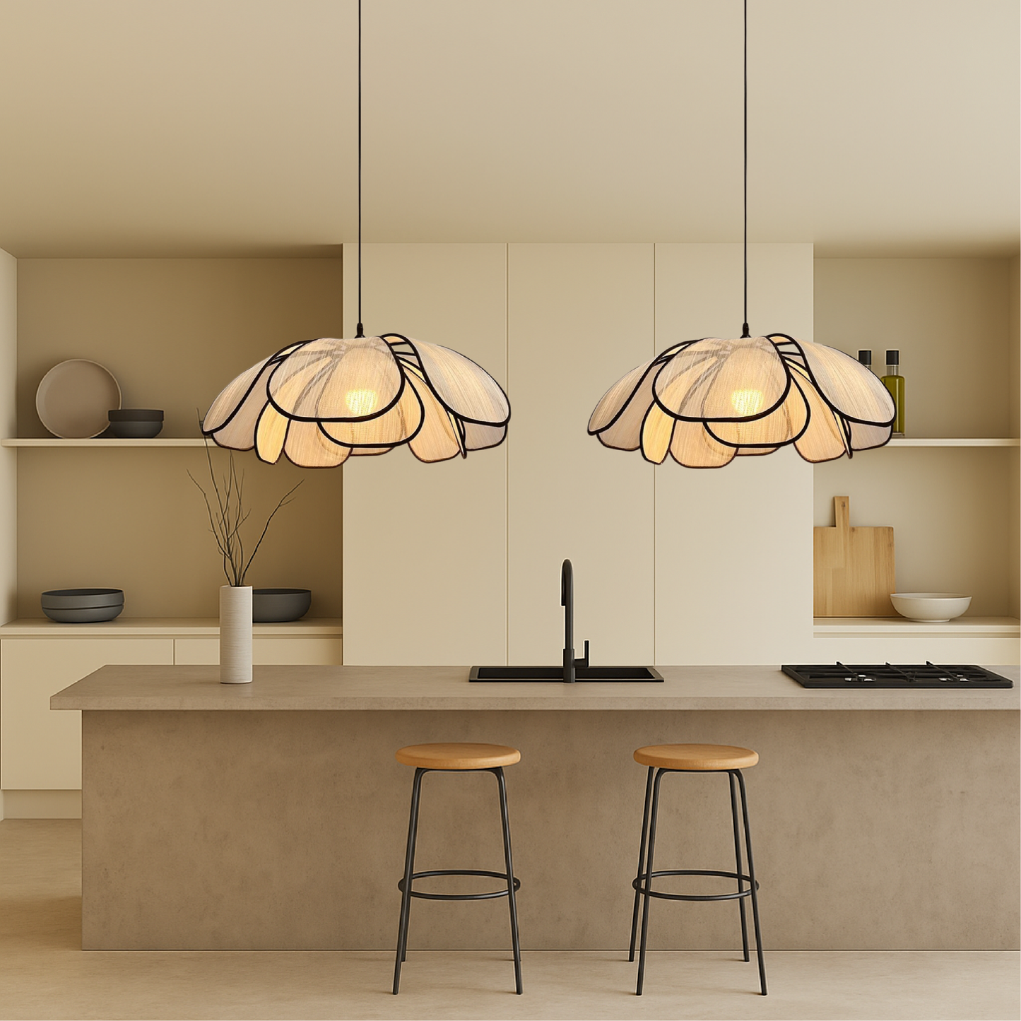Solyra | Artistic Wooden Pendant Lamp for Minimalist Interiors