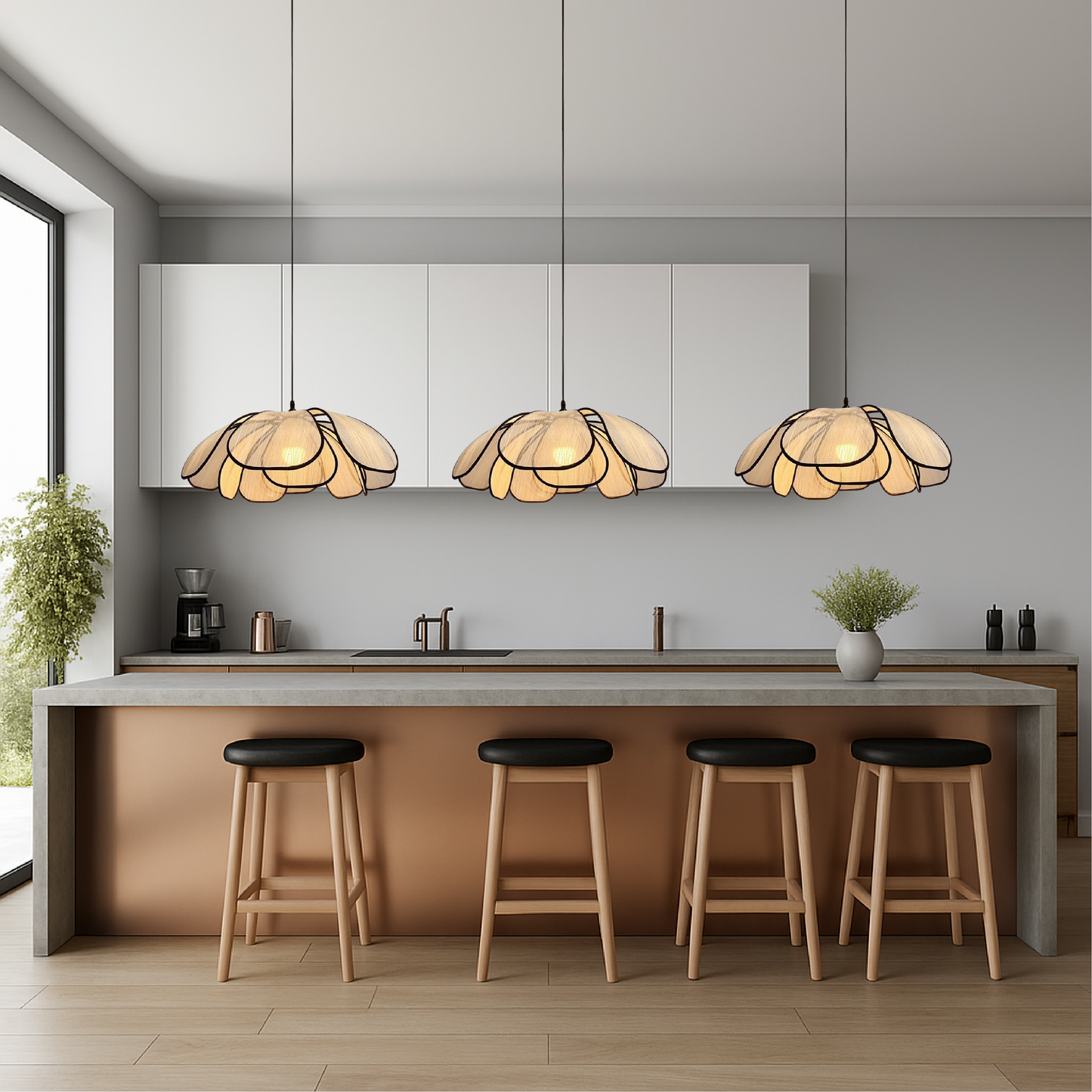 Solyra | Artistic Wooden Pendant Lamp for Minimalist Interiors