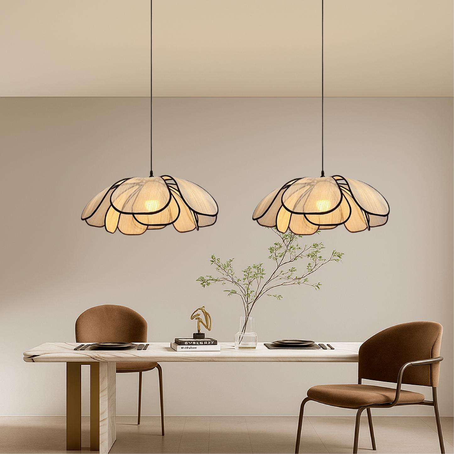 Solyra | Artistic Wooden Pendant Lamp for Minimalist Interiors