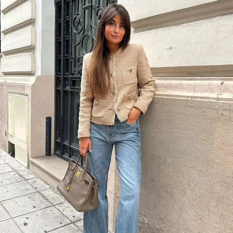 Lena | Elegant Cropped Jacket for Women - Timeless Autumn Fashion