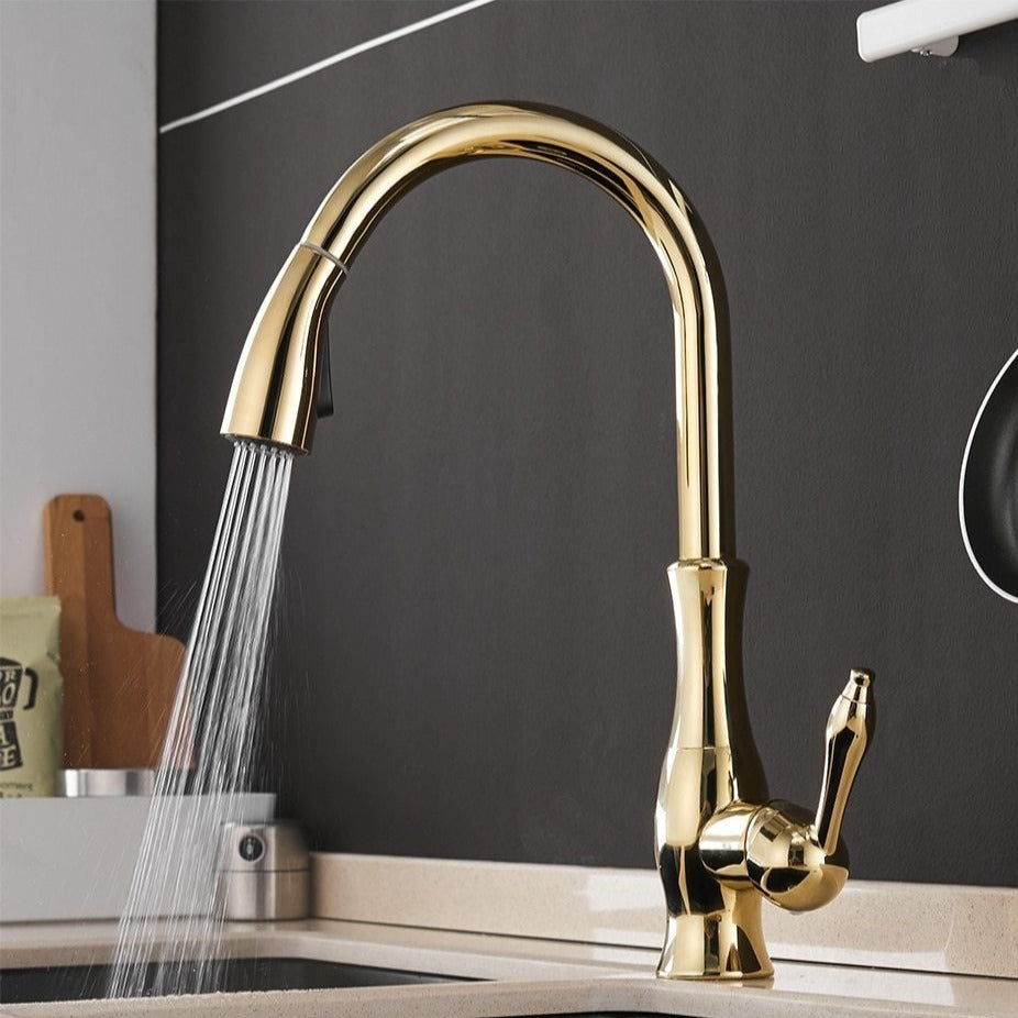 Stainless Steel Kitchen Faucet with Pull-Out Sprayer - Modern Extendable Sink Faucet for Easy Access and Convenient Use